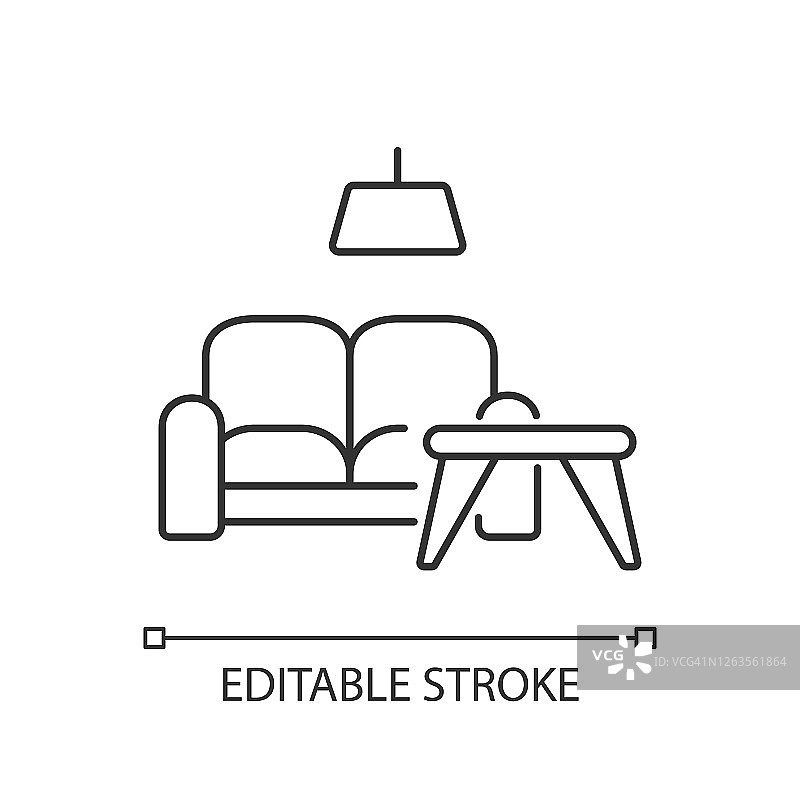 家具店像素完美线性图标图片素材