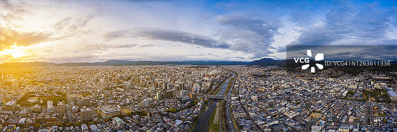 日本关西地区京都城市全景图片素材