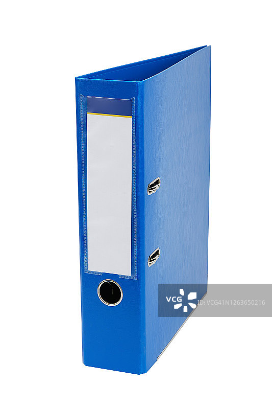 白色背景上的蓝色办公文件夹图片素材