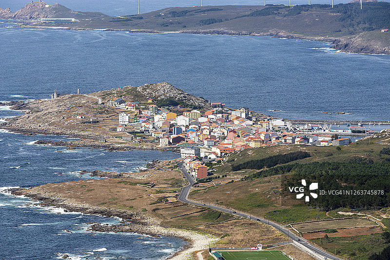 西班牙加利西亚圣地亚哥之路上的穆希亚渔村图片素材