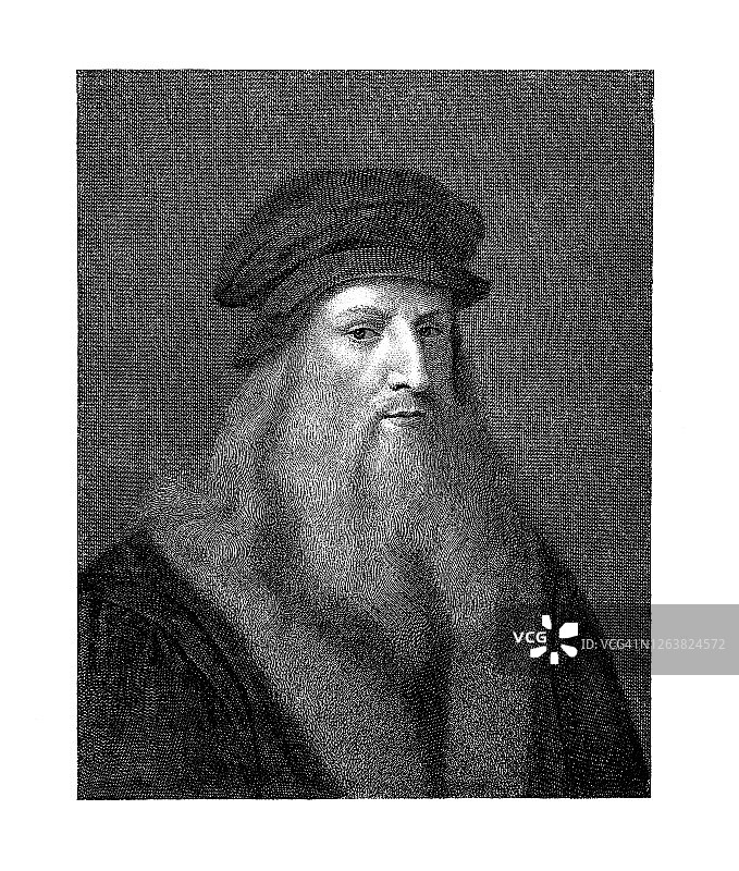 列奥纳多·达·芬奇肖像，意大利艺术家和博学家，1452-1519图片素材