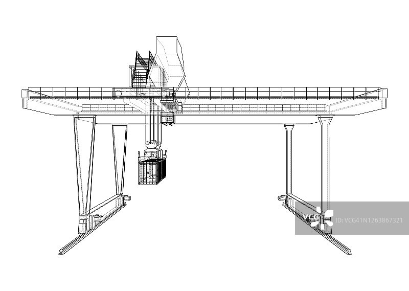 轨道式龙门起重机轮廓图片素材