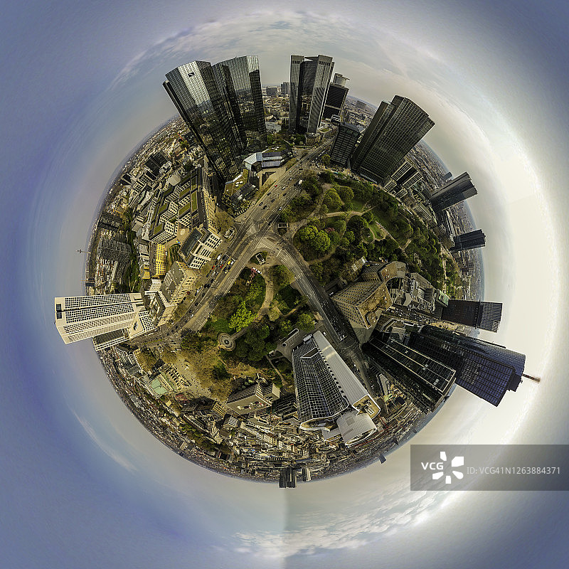 从法兰克福市中心鸟瞰图片素材