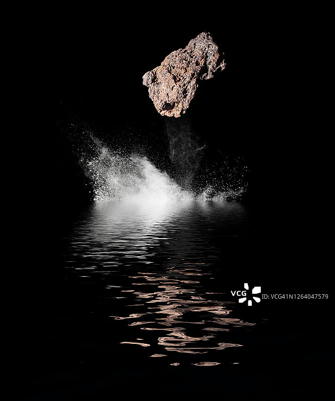 陨石撞击水面背景图片素材