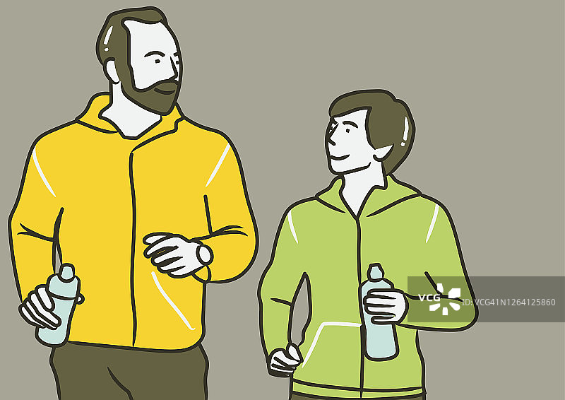 慢跑时偶然相遇的邻居图片素材