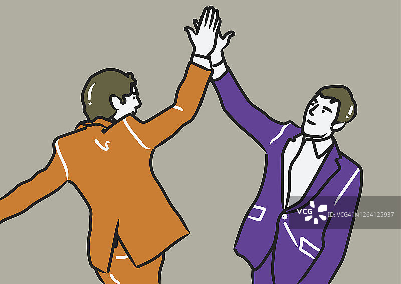 两个男人击掌图片素材