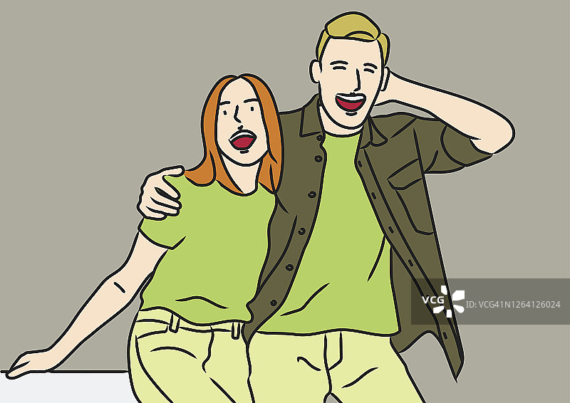 男友抚摸女友的头图片素材