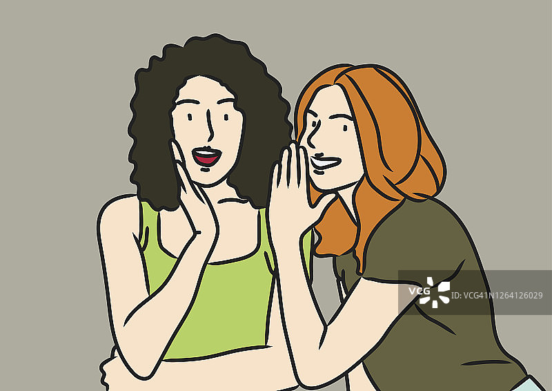 互相耳语的女人图片素材