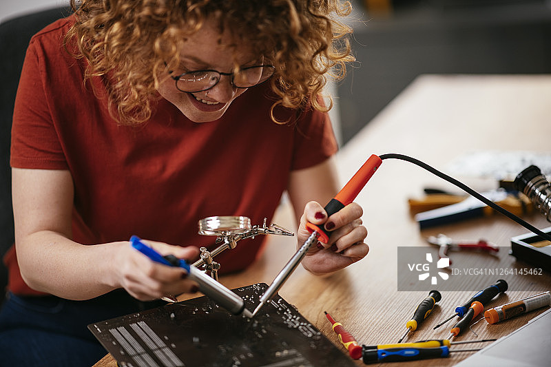 女焊工库存照片图片素材