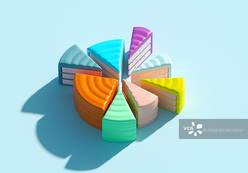 彩色饼图图片素材