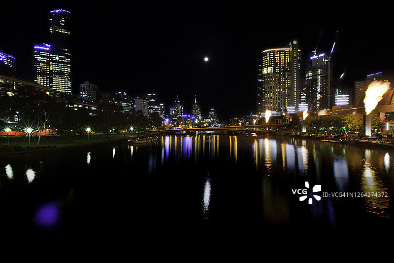 墨尔本城市夜景图片素材