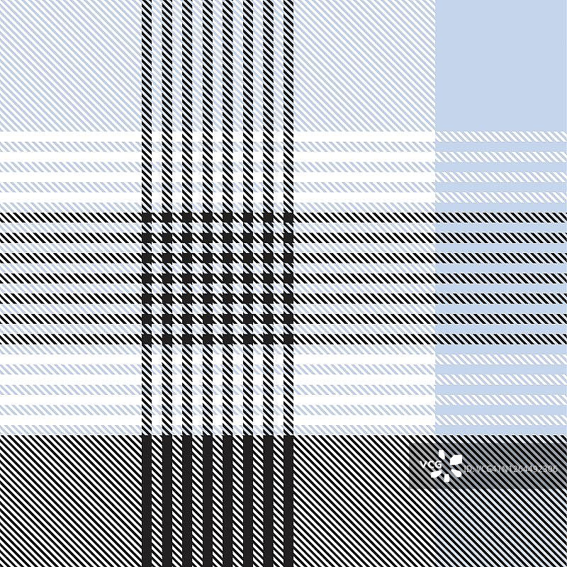 天蓝色格兰格纹无缝图案图片素材