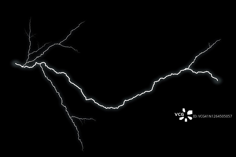 黑色背景上的闪电图片素材