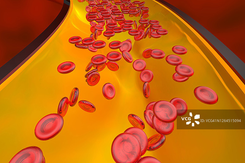 流动红细胞的三维渲染图片素材