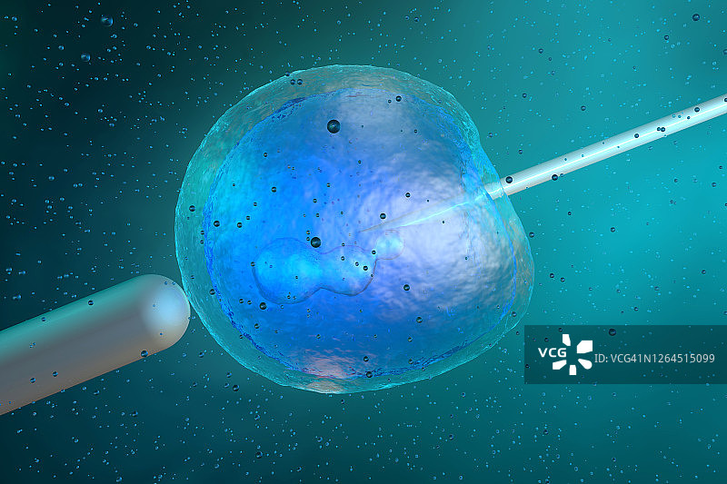 干细胞被注入DNA的3D渲染图片素材