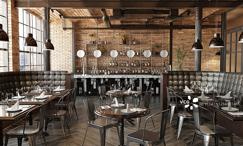空旷的豪华餐厅图片素材
