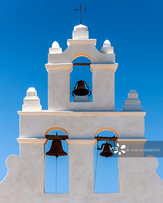 德克萨斯州圣安东尼奥的圣胡安卡皮斯特拉诺教堂钟楼图片素材