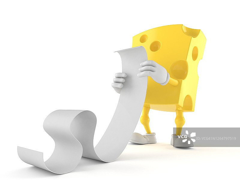 阅读清单的奶酪卡通形象图片素材