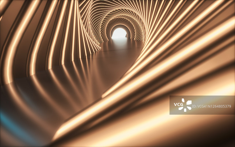 金色拱形未来主义建筑背景图片素材