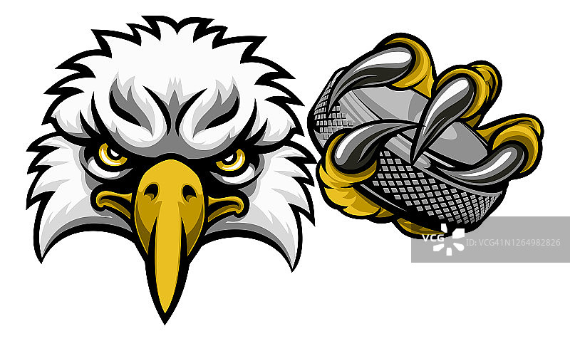 老鹰冰球运动员动物运动吉祥物图片素材