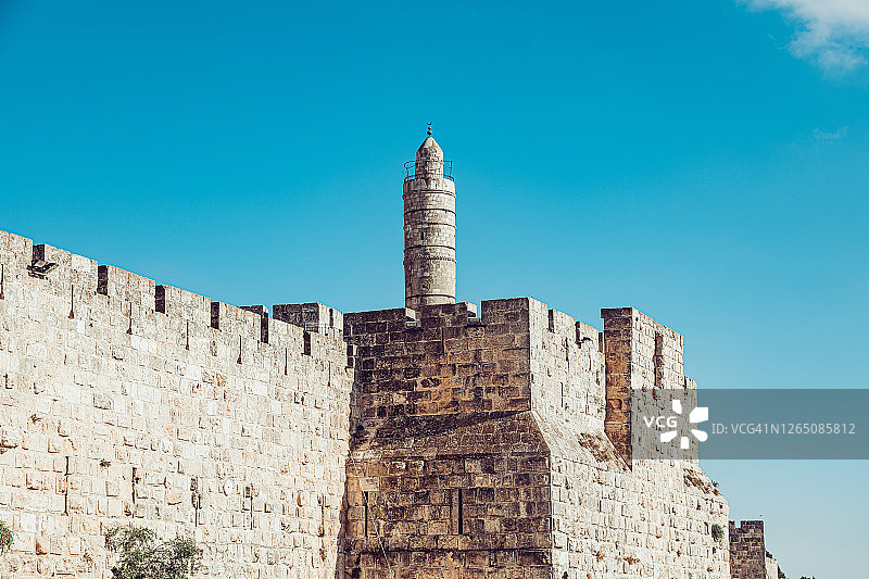 耶路撒冷老城大卫城堡城墙图片素材