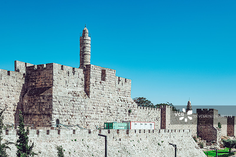 耶路撒冷老城大卫城堡城墙图片素材