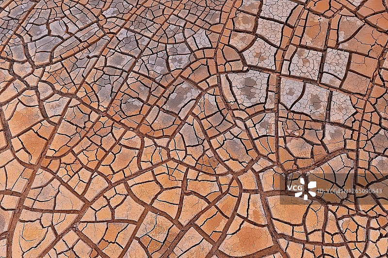 冰岛米湖Namafjall地热区粘土裂缝图片素材