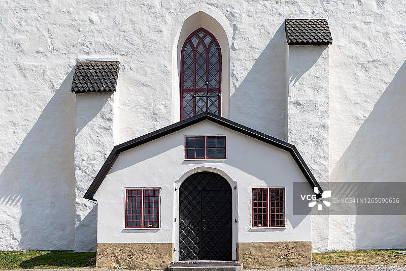 芬兰博尔沃瑞典语福音路德教区主教教堂入口区域图片素材