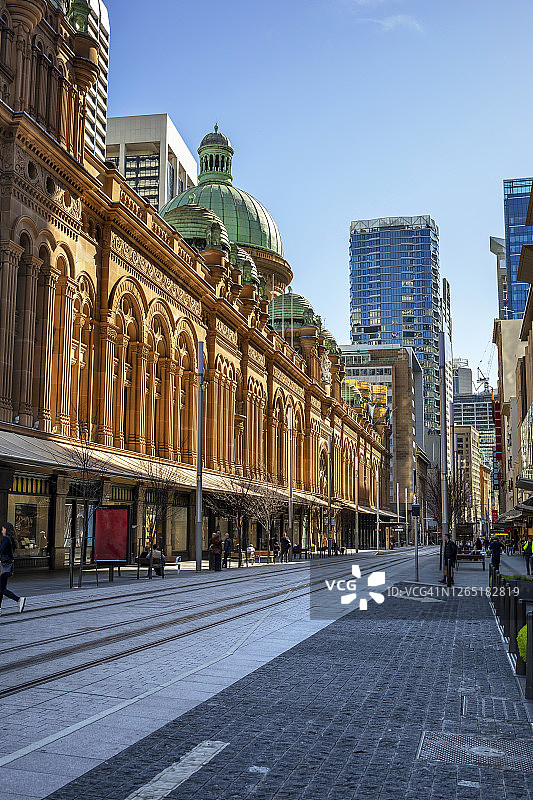 空旷的城市街道和商店，新冠疫情，澳大利亚悉尼图片素材