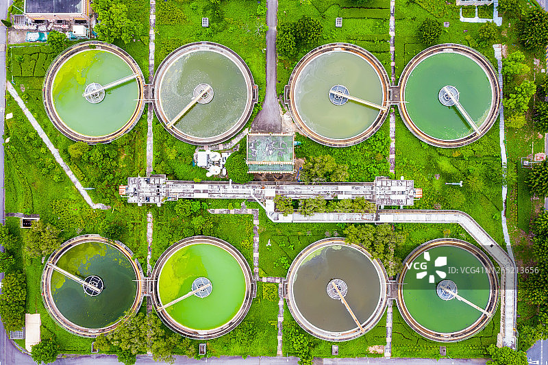 无人机视角：沙田污水处理厂图片素材