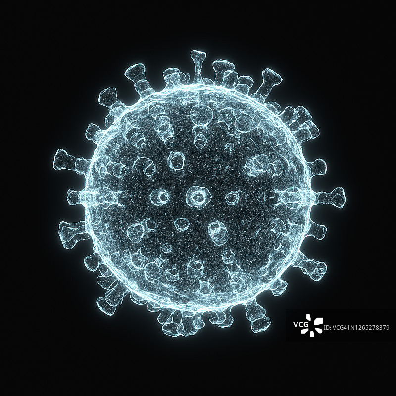 新冠病毒颗粒插画图片素材