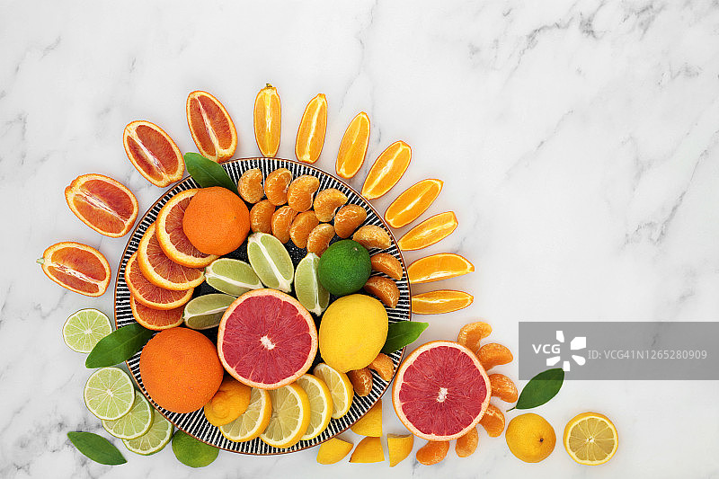 富含抗氧化剂和维生素C的柑橘类水果图片素材
