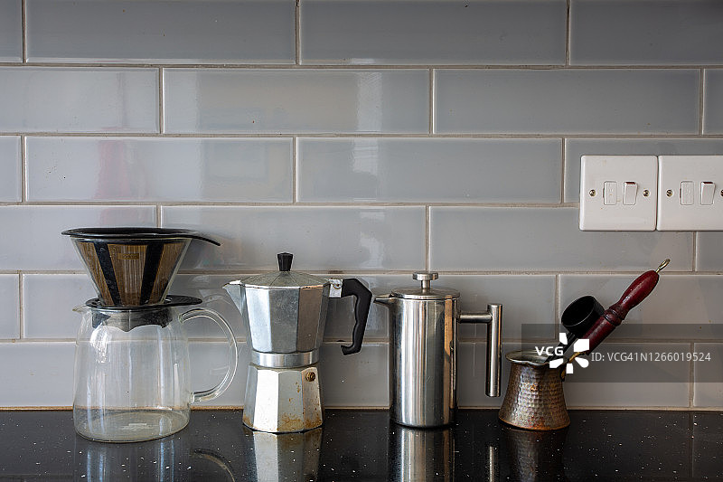 厨房里的咖啡机合集图片素材
