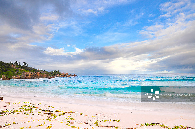 塞舌尔拉迪格岛银泉滩的花岗岩图片素材