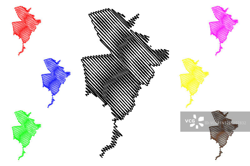 荷兰布雷达市地图矢量涂鸦插画图片素材