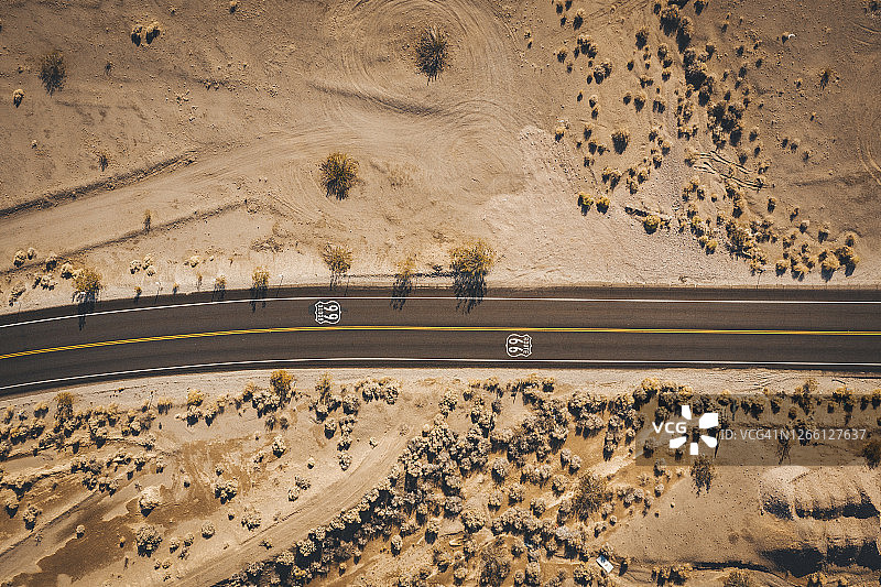 加利福尼亚州66号高速公路鸟瞰图片素材