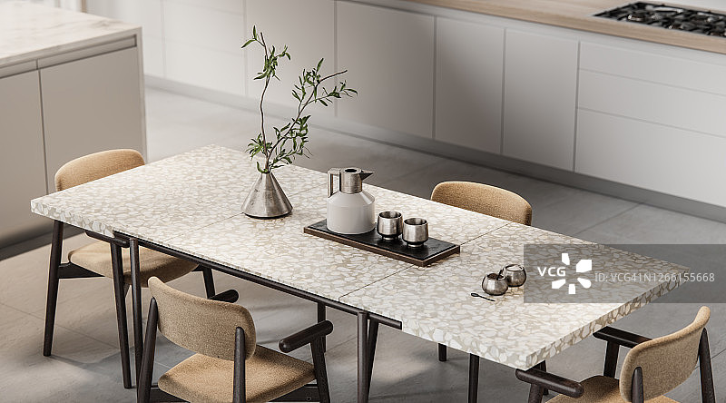 餐桌的3D渲染图片素材