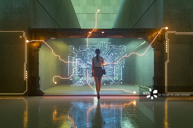 未来城市：控制检查站图片素材