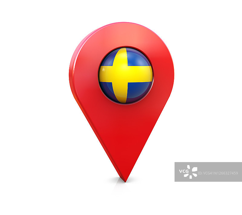 瑞典国旗地图图钉图标图片素材