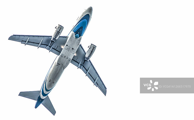 白色背景上的航空客机图片素材