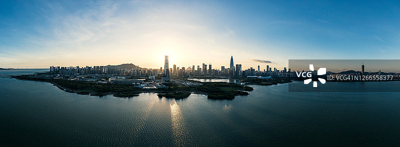 深圳湾公园日落图片素材