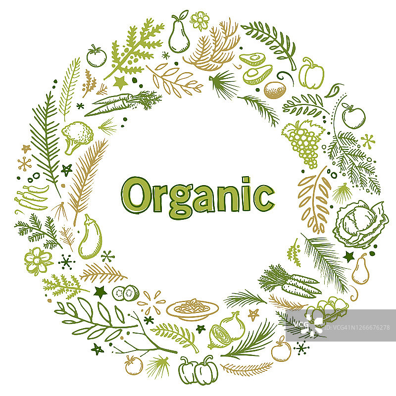 有机食品市场插画图片素材