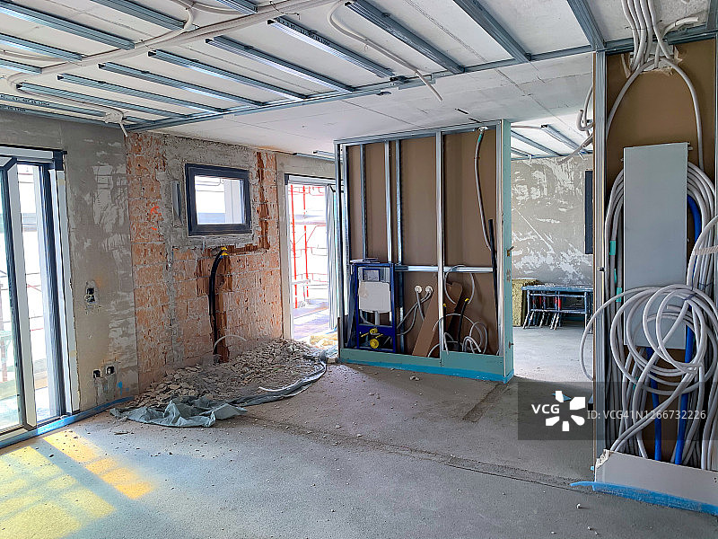 在建的现代公寓图片素材