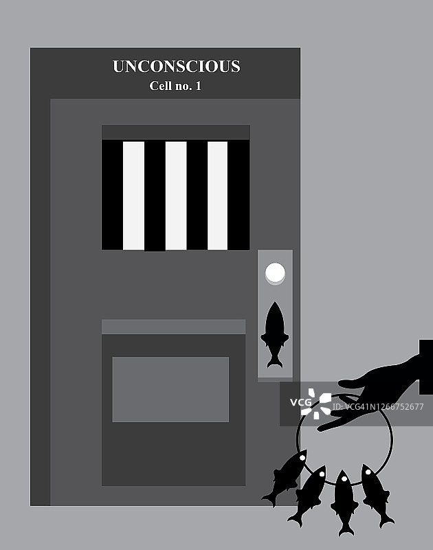 监狱门的概念插图：潜意识的入口图片素材