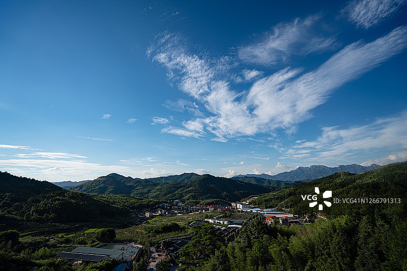 蓝天白云青山图片素材