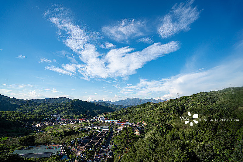 蓝天白云青山图片素材