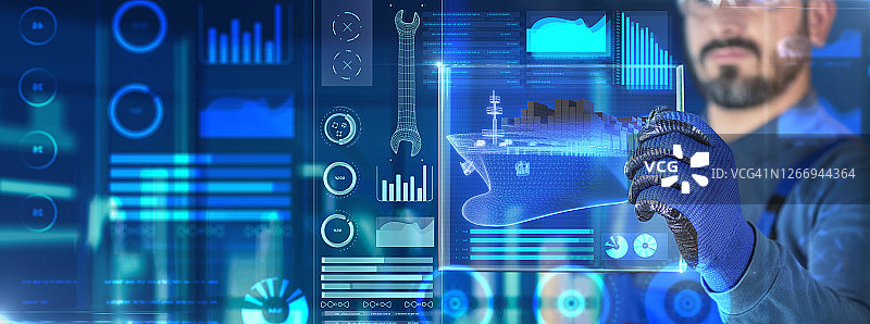 货轮集装箱维修图片素材