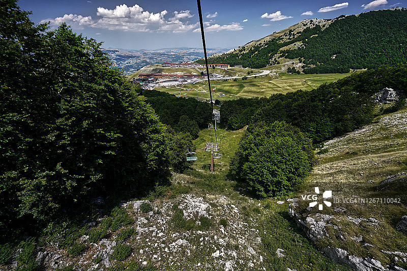 在缆车上图片素材