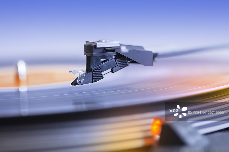 唱机黑胶唱片播放器特写图片素材