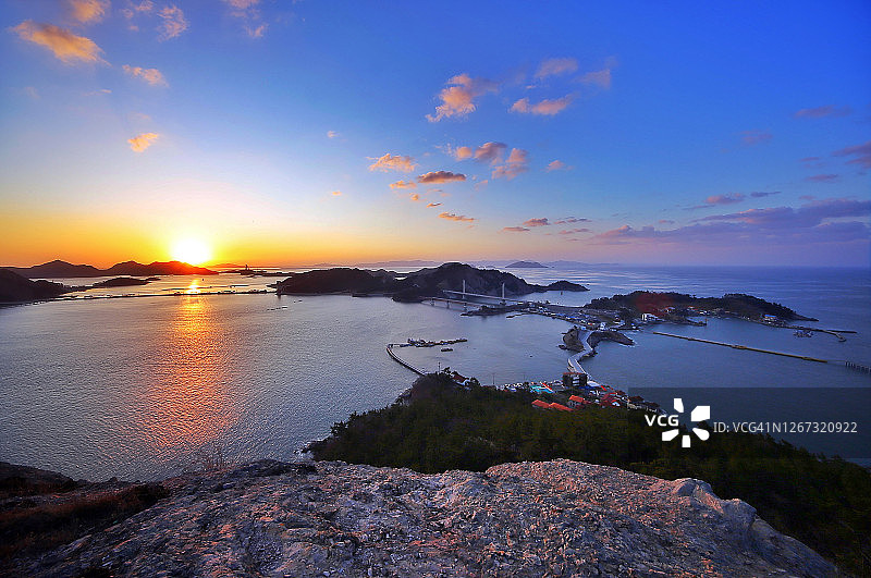 韩国群山仙游岛日出景色图片素材